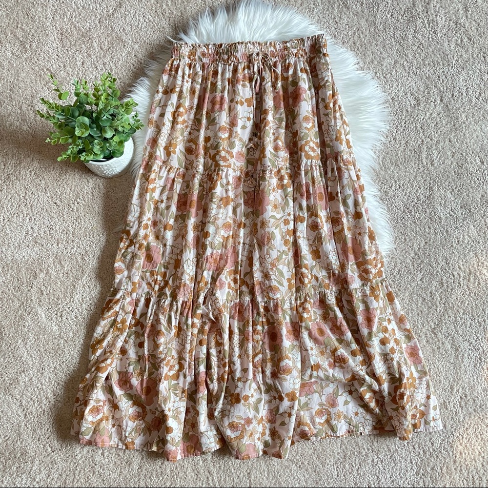 Böhme Cream Floral Maxi Skirt - Picture 2 of 4